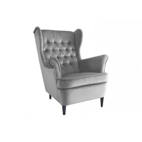 Крісло HARRY VELVET сірий BLUVEL 14 / венге HARRYV14W